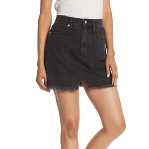 Madewell A-line Black Denim Mini Skirt Size 30 NEW